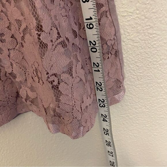 LOFT lavender purple lace 3/4 sleeve crew neck blouse top cotton casual S - Picture 5 of 9